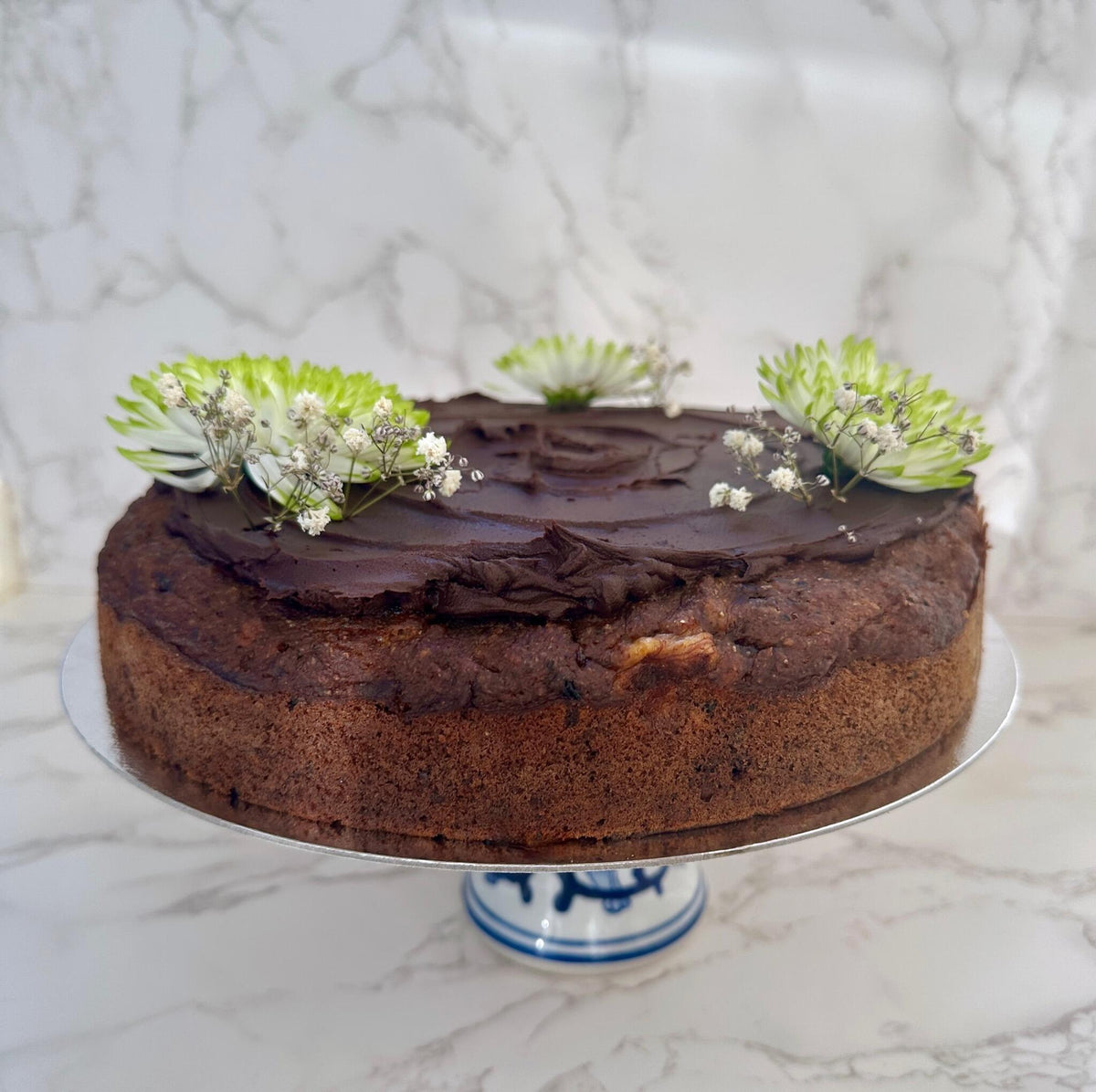 Vegan & Sugar Free Banana and Date Cake with Chocolate Frosting