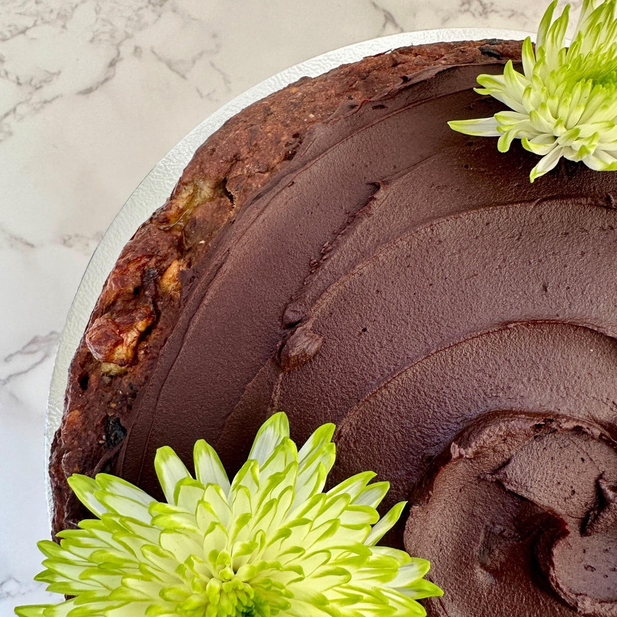 Vegan & Sugar Free Banana and Date Cake with Chocolate Frosting