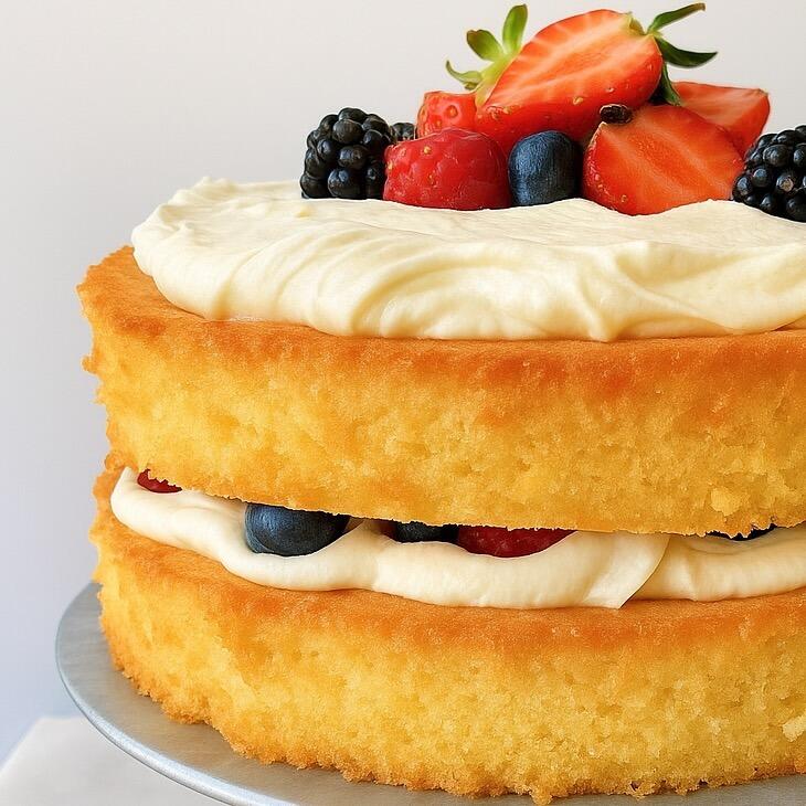 summer cake with berries